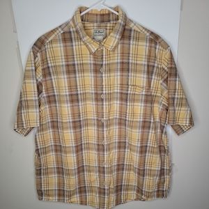 Ll Bean Mens Short Sleeve Shirt Size Large